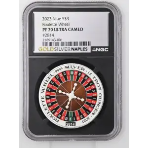 2023 1.5oz Niue S$3 Roulette Wheel PF70 UC (D-8)