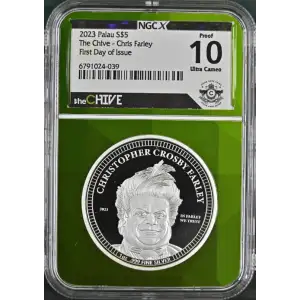 2023 Palau S$5 The Chive-Chris Farley First Day of Issue PF 10 Ultra Cameo(S19A-B18)
