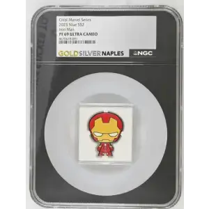 2023 1oz Niue S$2 Chibi Iron Man PF69 (OB-59)