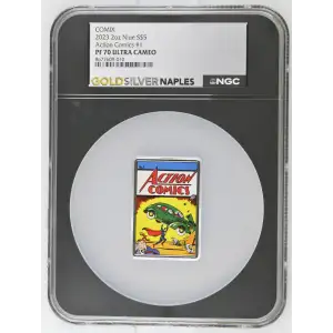 COMIX 2023 2oz. Niue S$5 Action Comics #1 PF70 Ultra Cameo (OB-126)
