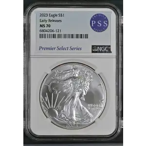 2023 - 1oz Silver Eagle Early Releases - S$1 NGC MS70 (D10-B37)