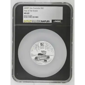 2025P 2oz S$2 Australia Year of the Snake MS69 (D-7)