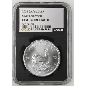 2022 - 1oz Silver Krugerrand - South Africa S1KR - NGC GEM UNC. (S19A-B12)