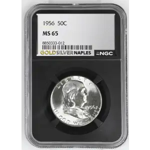1956 - 0.3617oz Silver Franklin Half Dollar - NGC MS65 (S13B-B8)