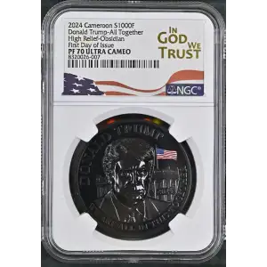 2024 1oz Cameroon S1000F Donald Trump-All Together HRO FDOI NGC PF70 (S19A-B30)
