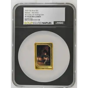 DC Comic Art Trading Coin - 2025 1oz Niue S$2 Batman - Alex Ross PF70 UC (D-7)
