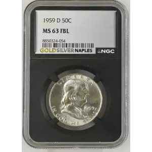 1959(D) - 0.3617oz Silver Franklin Half Dollar - NGC MS63 FBL (S13B-B13)