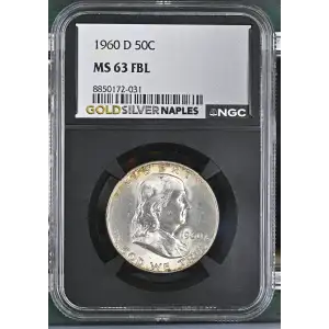 1960(D) - 0.3617oz Silver Franklin Half Dollar - NGC MS63 FBL (S13B-B8)