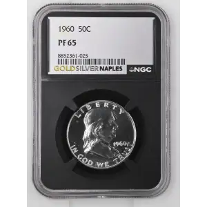 1960 - 0.3617oz Silver Franklin Half Dollar - NGC PF65 (S13B-B20)