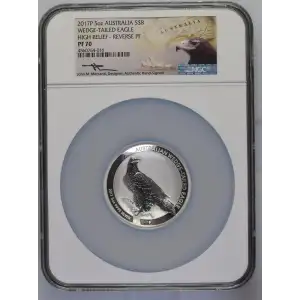 2017P 5oz Australia S$8 Wedge-Tailed Eagle High Relief REVERSE PF70 (D-7)