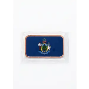 1 Oz Copper Bar Maine State Flag (2)