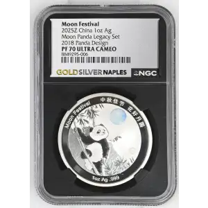 2025Z China 1oz - Moon Festival 2018 Panda Legacy Design - NGC PF70 UC (S12B-B2)