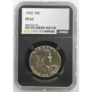 1960 - 0.3617oz Silver Franklin Half Dollar - NGC PF67 (S13B-B20)