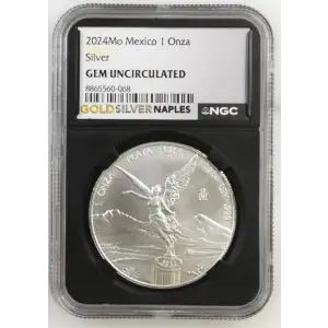 2024Mo - 1oz Libertad Silver Coin - Mexico 1 Onza - NGC GEM UNC. (S14-B6)