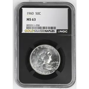 1960 - 0.3617oz Silver Franklin Half Dollar - NGC MS63 (S13B-B2) (2)