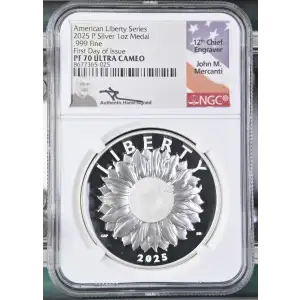 2025(P) - 1oz American Liberty Series Silver Medal - FDOI NGC PF70 UC (S19A-B30)
