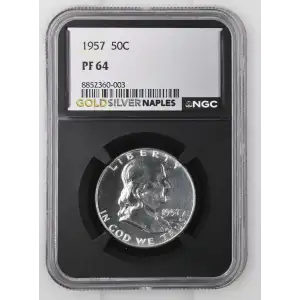 1957 - 0.3617oz Silver Franklin Half Dollar - NGC PF64 (S13B-B19)