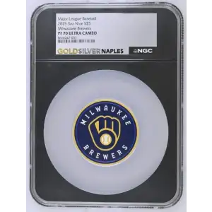 Major League Baseball 2025 3oz Niue S$5 Milwaukee Brewers PF70 (D-3)