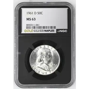 1961(D) - 0.3617oz Silver Franklin Half Dollar - NGC MS63 (S13B-B2) (2)