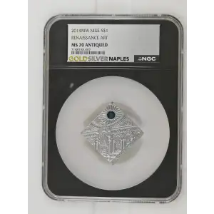 2014MW 1oz Niue S$1 Renaissance Art MS70 ANTIQUED