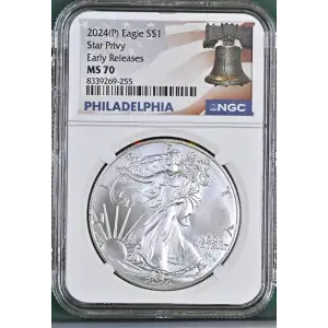 2024(P) - 1oz Silver Eagle Star Privy Early Releases - S$1 NGC MS70 (D10-B35)