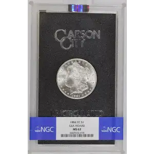 1884(CC) - 0.77oz Morgan Silver Dollar - GSA Hoard NGC MS63 (D-8)