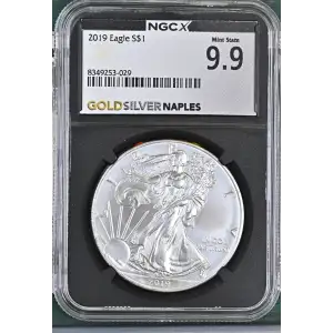 2019 - 1oz Silver Eagle S$1 NGCX MS 9.9 (D11-B7)
