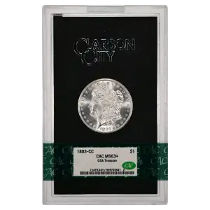 1883(CC) - 0.77oz Morgan Silver Dollar - GSA Treasure CAC MS63+ (D-8)