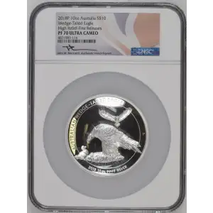 2018P 10oz Australia S$10 Wedge-Tailed Eagle High Relief PF70 UC (D-7)