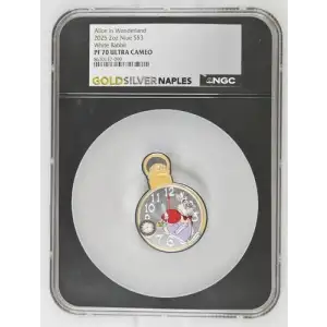 2025 2oz Niue S$3 Alice in Wonderland White Rabbit PF70 (OB-4)