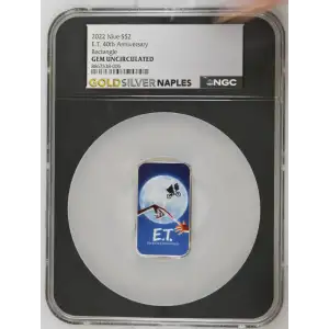 2022 - 1oz ET 40th Anniversary Silver Rectangle - Niue S$2 - NGC GEM UNC. (D-14)