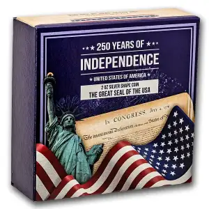 2026 - The Great Seal of the USA - 2oz Silver Coin Gold Plated - Samoa S$5 (D-8)