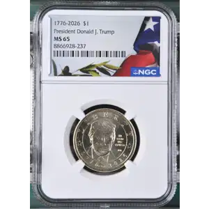 1776~2026 - Donald J. Trump USA 250th Anniv. Coin - USA $1 - NGC MS65 (S14-B13)