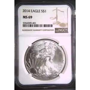 2014- 1oz Silver Eagle S$1 NGC MS 69