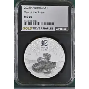 2025P Australia S$1 Year of the Snake MS70 (S18A-B8)