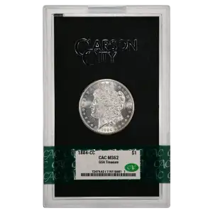 1884(CC) - 0.77oz Morgan Silver Dollar - GSA Treasure CAC MS62 (D-8)