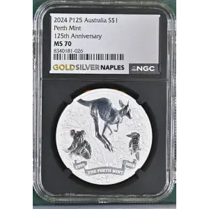 2024 1oz P125 Australia Perth Mint 125th Anni. MS70/MS10 (S18A - B10)