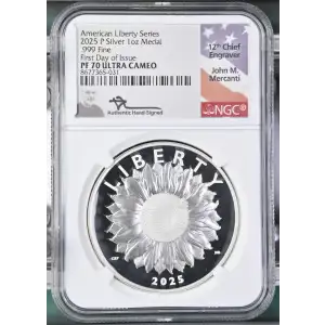 2025(P) - 1oz American Liberty Series Silver Medal - FDOI NGC PF70 UC (S19A-B30)