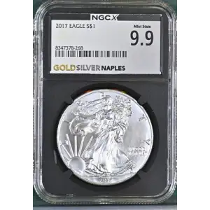 2017 - 1oz Silver Eagle S$1 NGC MS 9.9