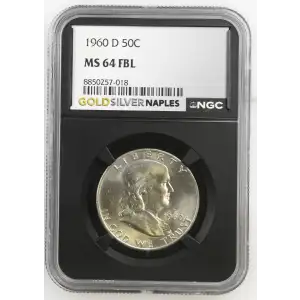 1960(D) - 0.3617oz Silver Franklin Half Dollar - NGC MS64 FBL (S13B-B1)