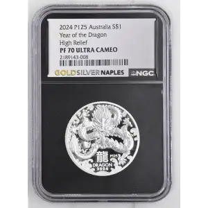 2024 P125 Australia S$1 Year of the Dragon High Relief PF70 UC (D-8)