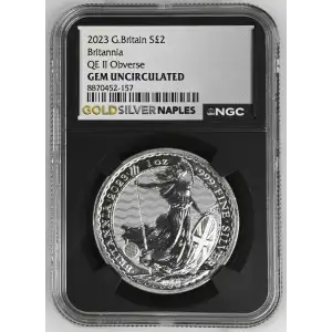 2023 - 1oz Britannia Silver Coin - G. Britain 2PNDS - NGC GEM UNC. (S-14)