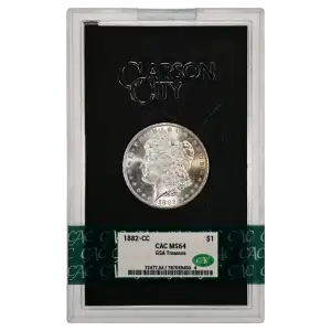 1882(CC) - 0.77oz Morgan Silver Dollar - GSA Treasure CAC MS64 (D-8)