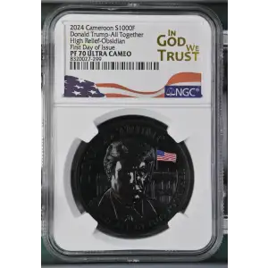 2024 - 1oz Donald Trump All Together - Cameroon S1000F - NGC PF70 HRO (S19A-B30)