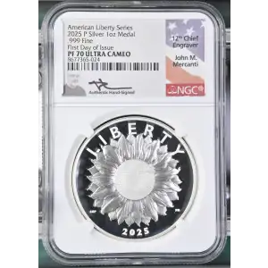 2025(P) - 1oz American Liberty Series Silver Medal - FDOI NGC PF70 UC (S19A-B30)