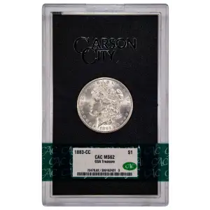 1883(CC) - 0.77oz Morgan Silver Dollar - GSA Treasure CAC MS62 (D-8)