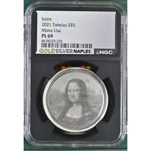 2021 Tokelau Mona Lisa S$5 PL69 JSC6