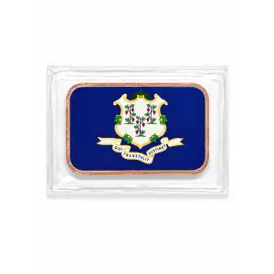 1 Oz Copper Bar Connecticut State Flag  (2)
