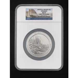 2010 5oz SILVER 25C YOSEMITE MS69 EARLY RELEASES (OB-168) (2)