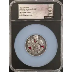 Way to Valhalla 2026 2oz Cameroon S2000F Ivar the Boneless MS70 Antiqued (OB-10) (2)